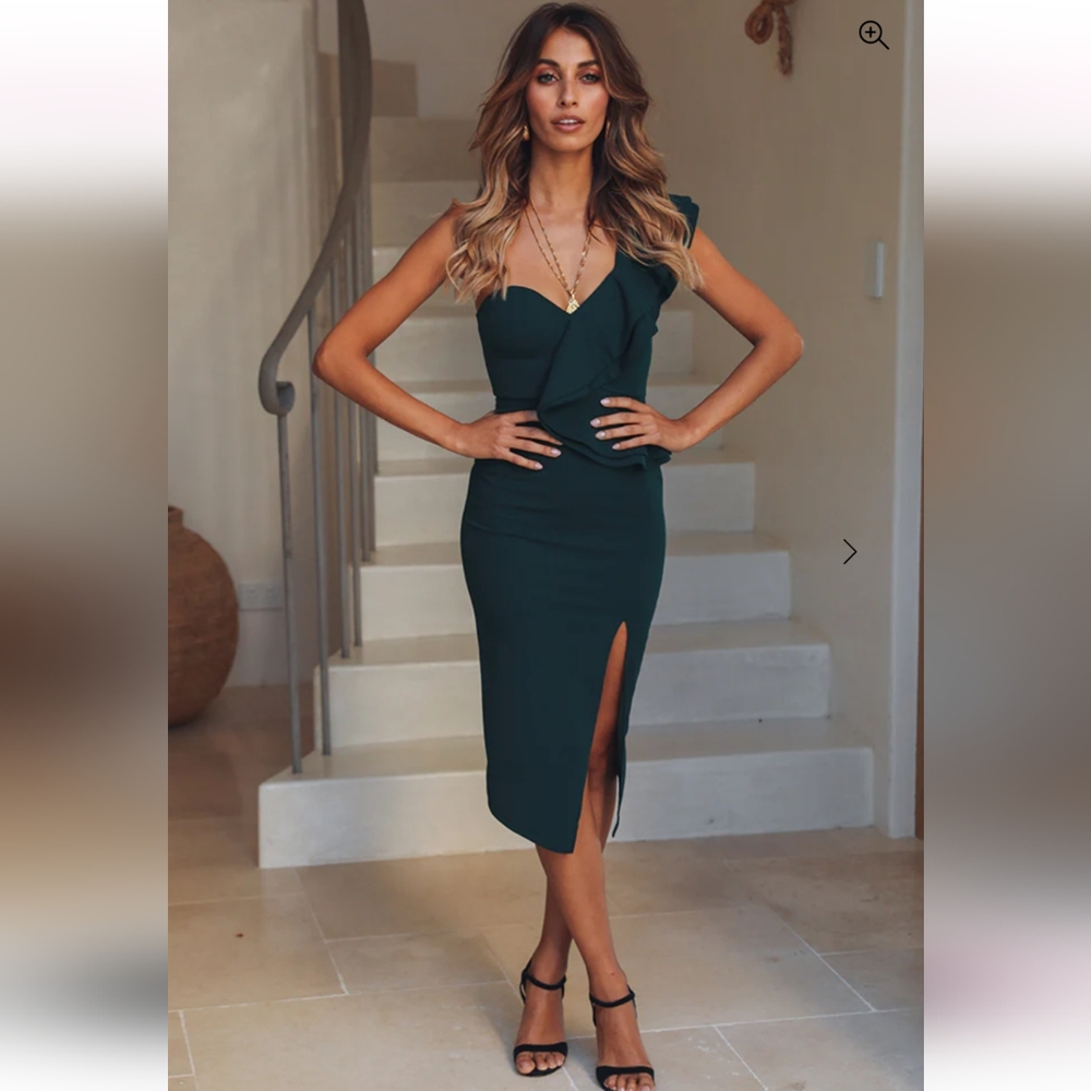 Caruso Midi Dress Green - Hello Molly